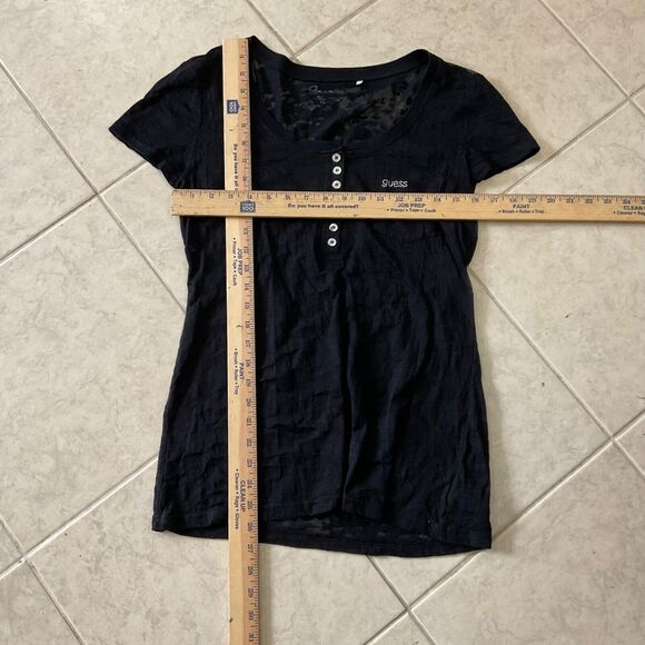 Guess Burnout fitted women's XL Top Rhinestones Y2K Punk Rock - Picture 8 of 10